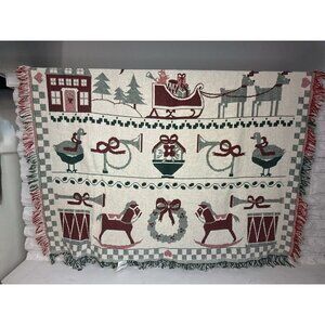 🎄 Vintage Crown Crafts Christmas Throw Blanket – Made in USA – New with Tag! 🎄